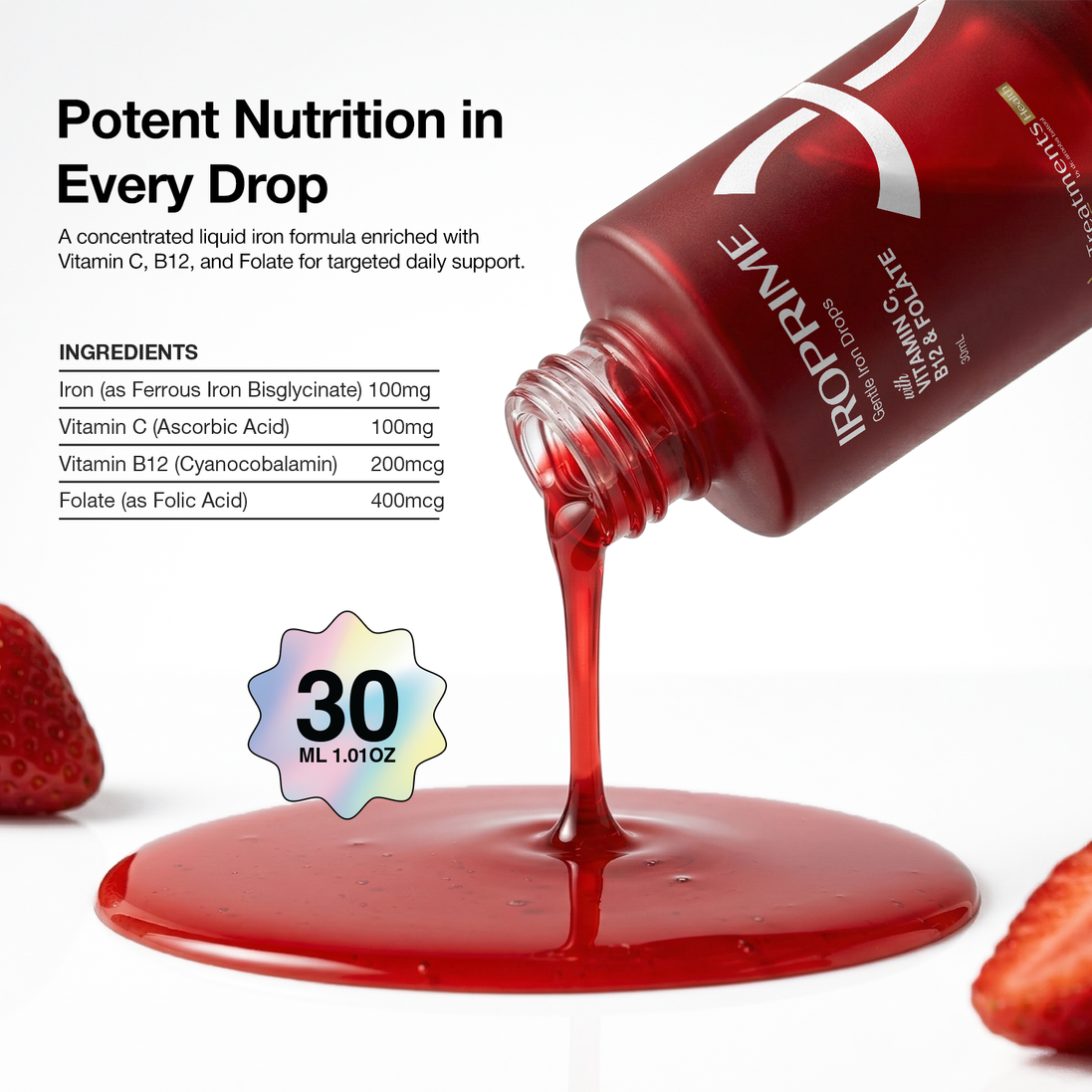 PACK OF 2 IROPRIME  – Advanced Iron Drops for Rapid Absorption & Energy Recovery