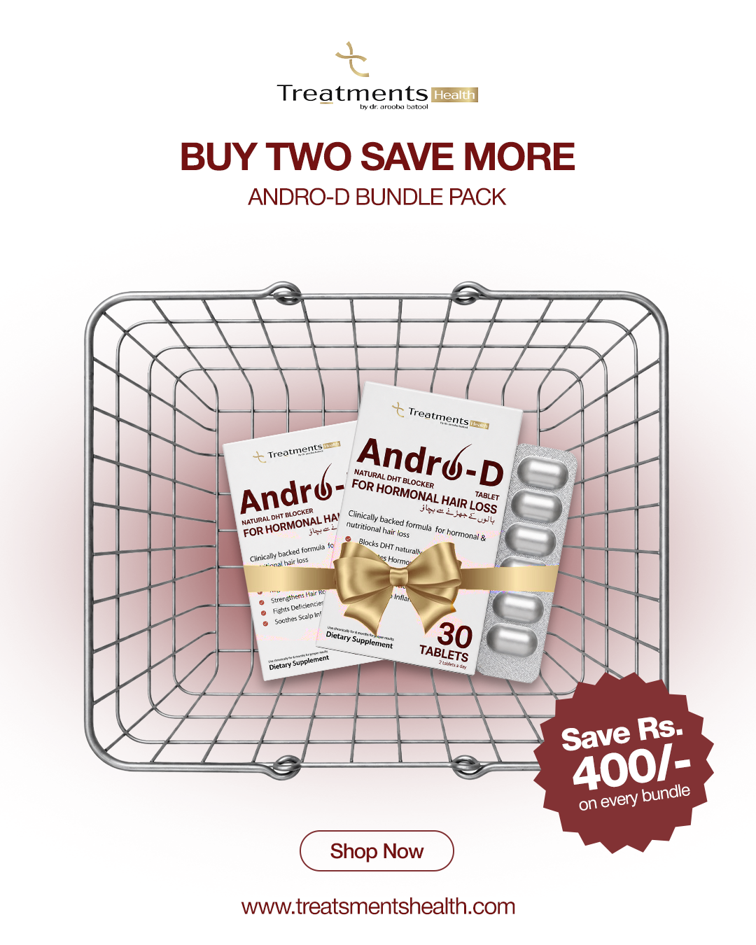PACK OF 2 Andro-D Natural DHT Blocker
