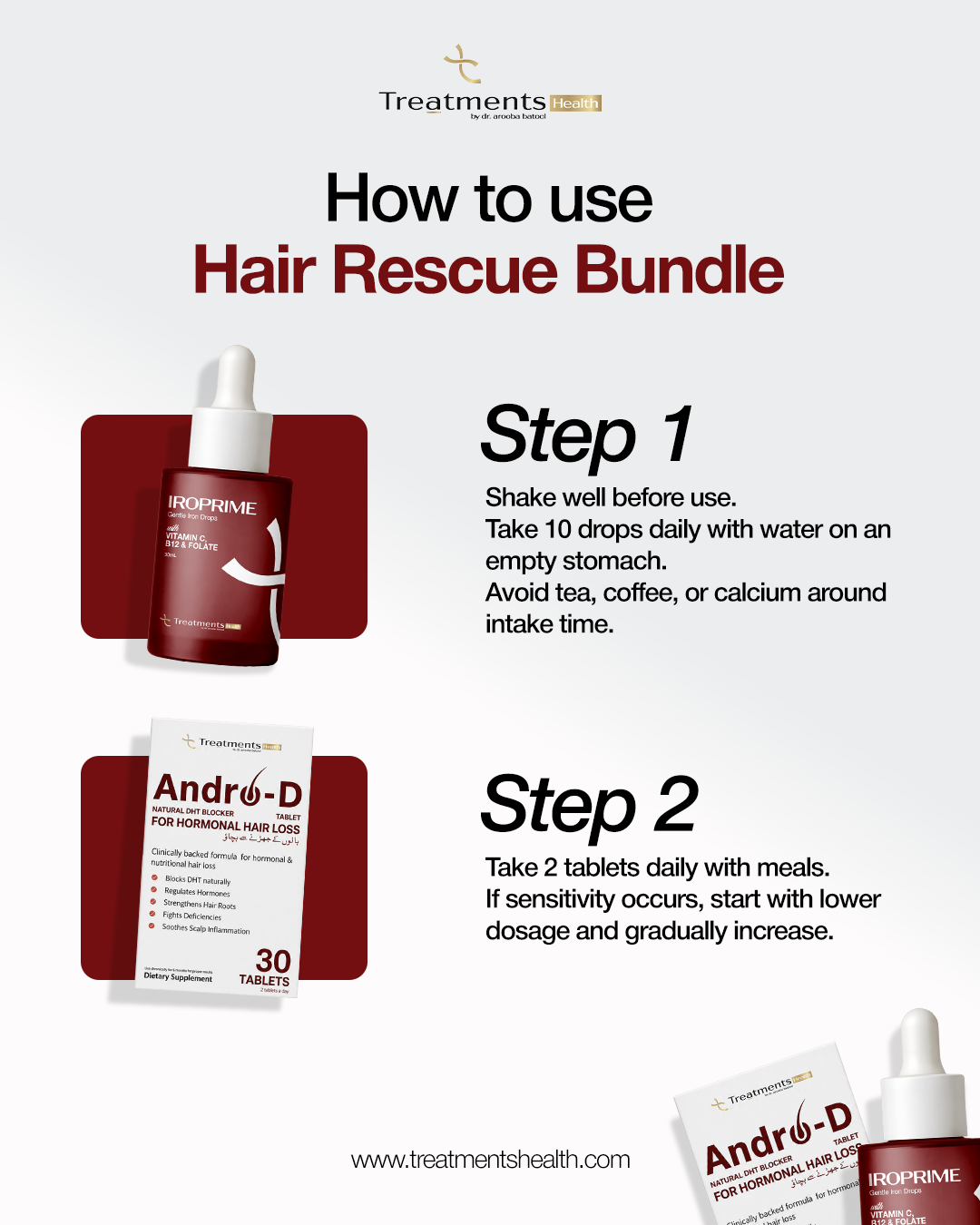 HAIR RESCUE BUNDLE - IROPRIME  & ANDO-D